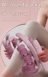 Black 360° Wrap-Around Muscle Roller - 28-Wheel Massager for Legs, Arms & Calves - Front View