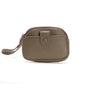 Taupe Womens Compact PU Leather Coin Purse - Stylish Mini Wallet Wristlet with Card Holder and Key Ring