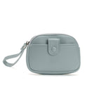 Blue Womens Compact PU Leather Coin Purse - Stylish Mini Wallet Wristlet with Card Holder and Key Ring