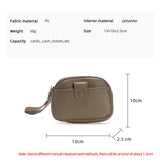 Khaki Womens Compact PU Leather Coin Purse - Stylish Mini Wallet Wristlet with Card Holder and Key Ring
