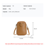 Grey Chic Crossbody Phone Bag - Womens PU Leather Mini Shoulder Purse with Adjustable Strap - Rear View