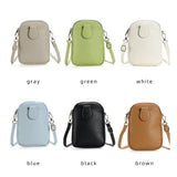 Blue Chic Crossbody Phone Bag - Womens PU Leather Mini Shoulder Purse with Adjustable Strap - Front View