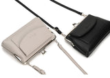 Taupe Women's Vintage Kiss Lock Crossbody Bag - PU Leather Clutch Purse with Detachable Strap - Front View