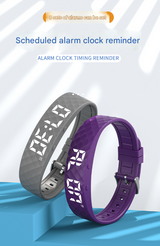 Rose Red Smart Vibrating Alarm Watch - Digital Fitness Tracker Wristband with Pedometer & Sleep Monitor - Close-Up Angle
