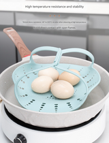 Large Pink Flexible Silicone Steamer Basket with Heat-Resistant Handles - Food-Grade Vegetable Steamer Insert for Pots & Pans - Top-Down View