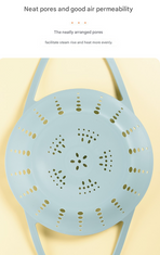 Large Pink Flexible Silicone Steamer Basket with Heat-Resistant Handles - Food-Grade Vegetable Steamer Insert for Pots & Pans
