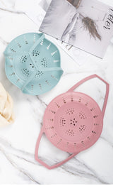 Small Blue Flexible Silicone Steamer Basket with Heat-Resistant Handles - Food-Grade Vegetable Steamer Insert for Pots & Pans - Extra Image