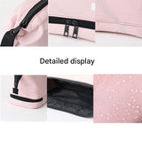 Pink Chic Dual-Compartment Makeup & Toiletry Bag - Large Capacity Travel Organizer with Brush Holder - 45-Degree Angle