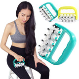Blue Ergonomic Body Roller Massager - Handheld Deep Tissue Tool for Muscle Relief and Fascia Release - Front View