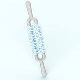 Blue and Grey Dual Row Spiky Muscle Roller Stick - Deep Tissue Massager for Back and Leg Recovery