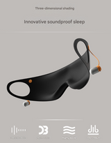 Grey 2-in-1 Blackout Sleep Mask with Integrated Noise Reducing Earplugs for Undisturbed Rest - Side View