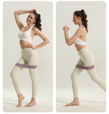 Colorful Fabric Resistance Bands for Legs and Glutes - Set of 4 Non-Slip Workout Loops - 45-Degree Angle