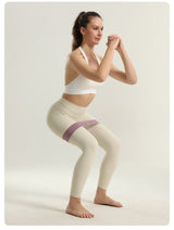 Colorful Fabric Resistance Bands for Legs and Glutes - Set of 4 Non-Slip Workout Loops - Rear View