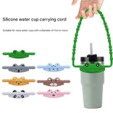 2 Pcs Green Frog Adorable Animal Silicone Cup Carrier - Portable Reusable Handle for Water Cup(cup not included)