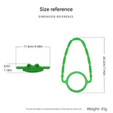 2 Pcs Green Frog Adorable Animal Silicone Cup Carrier - Portable Reusable Handle for Water Cup(cup not included) - Side View