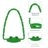 2 Pcs Green Frog Adorable Animal Silicone Cup Carrier - Portable Reusable Handle for Water Cup(cup not included) - Top-Down View