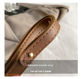 White and Brown Chic PU Leather Crossbody Bag with Cute Bear Charm - Adjustable Strap Shoulder Purse - Low Angle