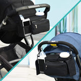 Grey Universal Stroller Organiser Caddy with Insulated Cup Holders and Detachable Wristlet - Extra Image