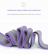 Blue and Purple 9-Loop Yoga Stretch Strap - Numbered Band for Flexibility and Physical Therapy - Close-Up Angle