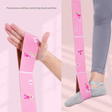 Dark Blue Instructional Yoga Stretch Strap with Embroidered Pose Guide - 11-Loop Flexibility Band - Rear View