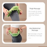 Green Removable Adjustable Wrap-Around Muscle Roller - 11-Wheel Deep Tissue Massager for Legs, Arms & Body - Rear View