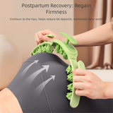 Green Removable Adjustable Wrap-Around Muscle Roller - 11-Wheel Deep Tissue Massager for Legs, Arms & Body - Close-Up Angle