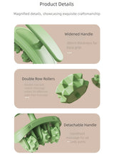 Green Removable Adjustable Wrap-Around Muscle Roller - 11-Wheel Deep Tissue Massager for Legs, Arms & Body - Low Angle