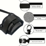 3 Pcs Size XXL Black Breathable Mesh Dog Muzzle - Soft & Comfortable Guard to Prevent Biting, Allows Panting and Drinking - Front View