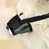3 Pcs Size XXL Black Breathable Mesh Dog Muzzle - Soft & Comfortable Guard to Prevent Biting, Allows Panting and Drinking - Close-Up Angle