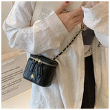 Black Chic Quilted Mini Box Crossbody Bag - Luxury Style Chain Purse for Women - Close-Up Angle
