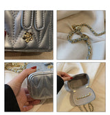 Pink Chic Quilted Mini Box Crossbody Bag - Luxury Style Chain Purse for Women - 45-Degree Angle