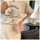 Pink Chic Quilted Mini Box Crossbody Bag - Luxury Style Chain Purse for Women - Close-Up Angle
