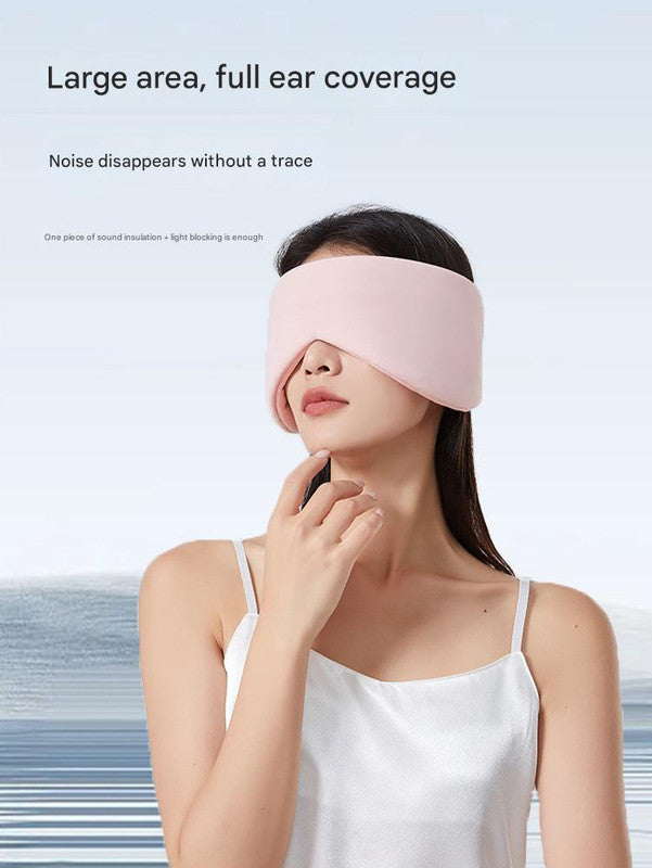 Pink Reversible All-Season Sleep Mask - Cooling & Warming with Sound Muffling Ear Covers Function