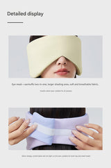 Pink Reversible All-Season Sleep Mask - Cooling & Warming with Sound Muffling Ear Covers Function - Rear View