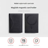 Brown 3-in-1 Magnetic Wallet for MagSafe - Slim PU Leather Card Holder with Kickstand