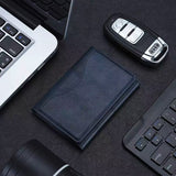 Dark Blue 3-in-1 Magnetic Wallet for MagSafe - Slim PU Leather Card Holder with Kickstand