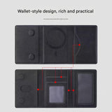 Dark Blue 3-in-1 Magnetic Wallet for MagSafe - Slim PU Leather Card Holder with Kickstand - 45-Degree Angle