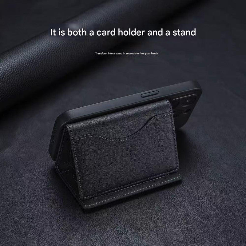 Dark Blue 3-in-1 Magnetic Wallet for MagSafe - Slim PU Leather Card Holder with Kickstand