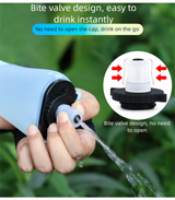 Black Collapsible Handheld Running Flask - 350ml Lightweight Silicone Water Bottle with Bite Valve - Top-Down View