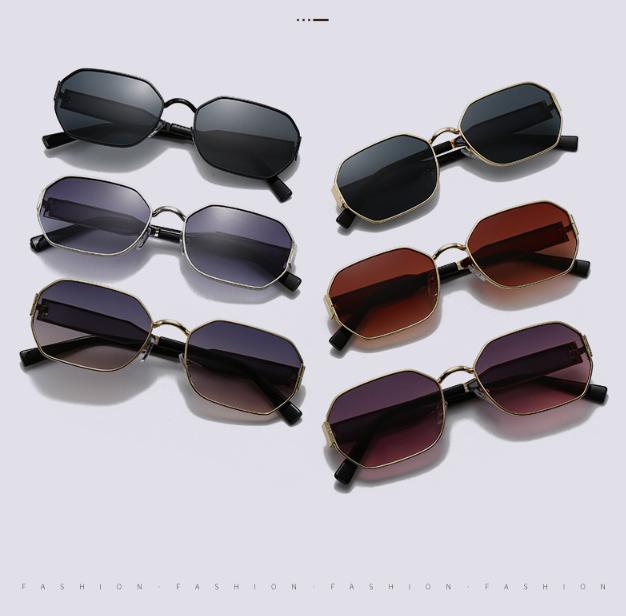 Black Frame and Black Grey Lenses Modern Retro Geometric Sunglasses - Chic Metal Frame with UV400 Lenses and Black PU Leather Protective Case