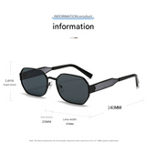 Gold Frame and Brown Lenses Modern Retro Geometric Sunglasses - Chic Metal Frame with UV400 Lenses and Black PU Leather Protective Case - Low Angle