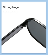 Gold Frame and Pink Grey Lenses Modern Retro Geometric Sunglasses - Chic Metal Frame with UV400 Lenses and Black PU Leather Protective Case - Extra Image