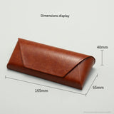 2 Pcs Black Vintage Style PU Leather Eyewear Case - Protective Hard Shell with Soft Lining - Side View
