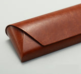2 Pcs Black Vintage Style PU Leather Eyewear Case - Protective Hard Shell with Soft Lining - Top-Down View