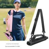 Black Compact Golf Club Carrier - Lightweight Sunday Practice Bag for Driving Range - Front View