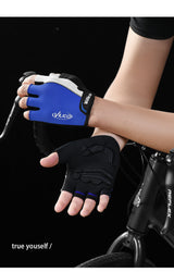 Size XL Black Padded Half-Finger Cycling Gloves - Breathable Shock-Absorbing Workout Gloves for Gym & Fitness