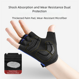 Size L Red Padded Half-Finger Cycling Gloves - Breathable Shock-Absorbing Workout Gloves for Gym & Fitness - Side View