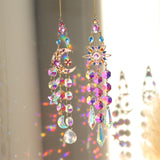 Colorful Dazzling Celestial Crystal Suncatcher - Star Shape Rainbow Maker Window Hanging Ornament - Front View