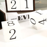 Black Castle Shape Festive Halloween Countdown Blocks - Reusable Wooden Perpetual Calendar for Desk Decor - Close-Up Angle