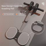 Grey Assisted Rebound Ab Roller with Foldable Knee Pad - Dual Wheel Core Trainer for Home Gym - Front View